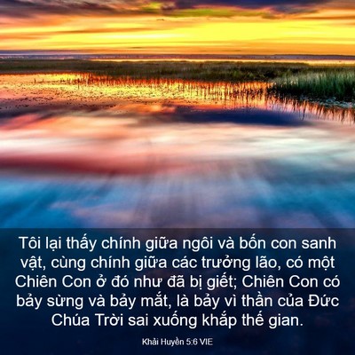 Picture 03 - Khải Huyền 5:6 VIE - Tôi lại thấy chính giữa ngôi và bốn - Bible Verse Picture