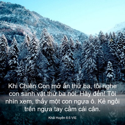 Picture 03 - Khải Huyền 6:5 VIE - Khi Chiên Con mở ấn thứ ba, tôi nghe con - Bible Verse Picture