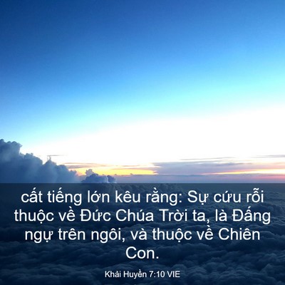 Picture 03 - Khải Huyền 7:10 VIE - cất tiếng lớn kêu rằng: Sự cứu rỗi - Bible Verse Picture