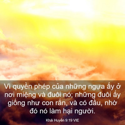 Picture 03 - Khải Huyền 9:19 VIE - Vì quyền phép của những ngựa ấy ở - Bible Verse Picture