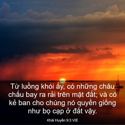 Picture 03 - Khải Huyền 9:3 VIE - Từ luồng khói ấy, có những châu chấu - Bible Verse Picture