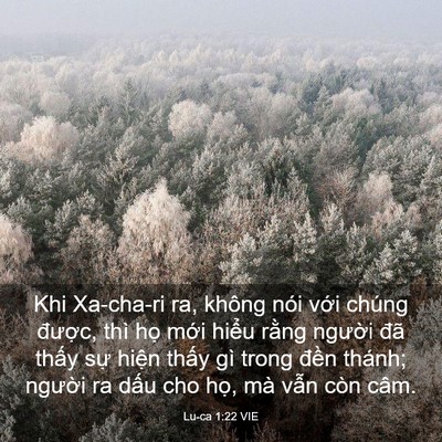 Picture 03 - Lu-ca 1:22 VIE - Khi Xa-cha-ri ra, không nói với chúng - Bible Verse Picture