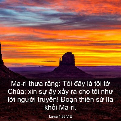Picture 03 - Lu-ca 1:38 VIE - Ma-ri thưa rằng: Tôi đây là tôi tớ - Bible Verse Picture