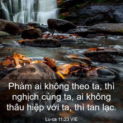 Picture 03 - Lu-ca 11:23 VIE - Phàm ai không theo ta, thì nghịch cùng ta, - Bible Verse Picture