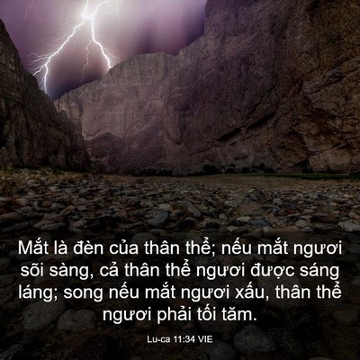 Picture 03 - Lu-ca 11:34 VIE - Mắt là đèn của thân thể; nếu mắt - Bible Verse Picture