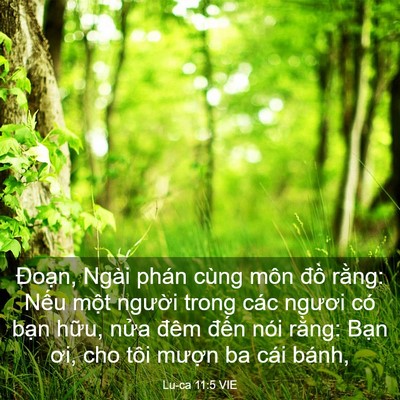 Picture 03 - Lu-ca 11:5 VIE - Đoạn, Ngài phán cùng môn đồ rằng: - Bible Verse Picture