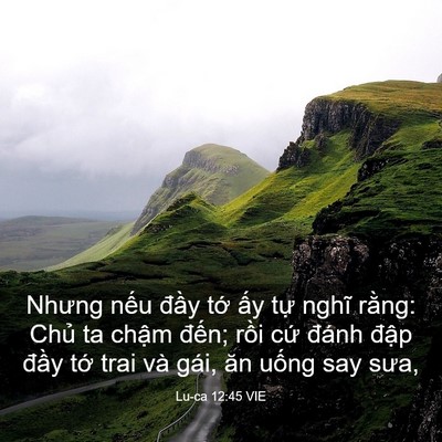Picture 03 - Lu-ca 12:45 VIE - Nhưng nếu đầy tớ ấy tự nghĩ rằng: - Bible Verse Picture