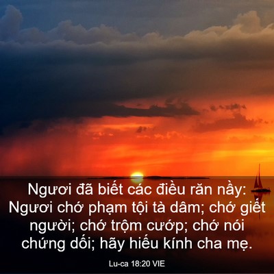 Picture 03 - Lu-ca 18:20 VIE - Ngươi đã biết các điều răn nầy: - Bible Verse Picture