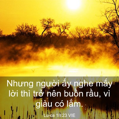 Picture 03 - Lu-ca 18:23 VIE - Nhưng người ấy nghe mấy lời thì trở - Bible Verse Picture
