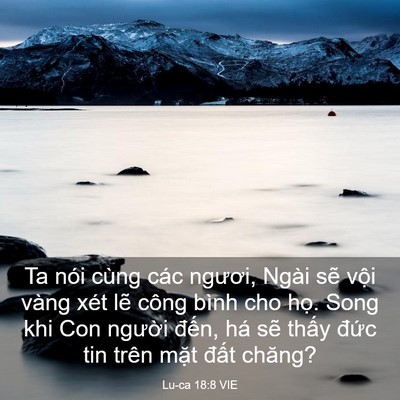 Picture 03 - Lu-ca 18:8 VIE - Ta nói cùng các ngươi, Ngài sẽ vội - Bible Verse Picture