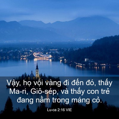 Picture 03 - Lu-ca 2:16 VIE - Vậy, họ vội vàng đi đến đó, thấy - Bible Verse Picture