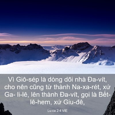 Picture 03 - Lu-ca 2:4 VIE - Vì Giô-sép là dòng dõi nhà Đa-vít, cho - Bible Verse Picture