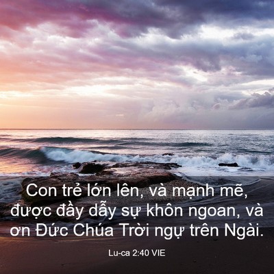 Picture 03 - Lu-ca 2:40 VIE - Con trẻ lớn lên, và mạnh mẽ, được - Bible Verse Picture