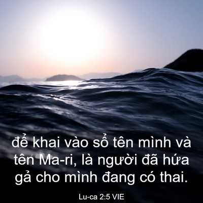 Picture 03 - Lu-ca 2:5 VIE - để khai vào sổ tên mình và tên Ma-ri, - Bible Verse Picture