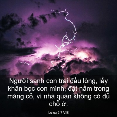Picture 03 - Lu-ca 2:7 VIE - Người sanh con trai đầu lòng, lấy khăn - Bible Verse Picture