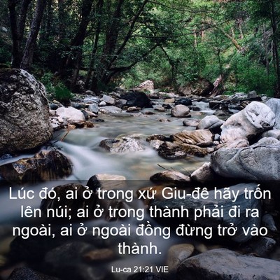 Picture 03 - Lu-ca 21:21 VIE - Lúc đó, ai ở trong xứ Giu-đê hãy trốn - Bible Verse Picture