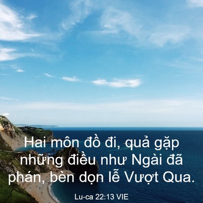 Picture 03 - Lu-ca 22:13 VIE - Hai môn đồ đi, quả gặp những điều - Bible Verse Picture