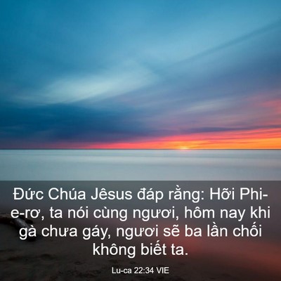 Picture 03 - Lu-ca 22:34 VIE - Đức Chúa Jêsus đáp rằng: Hỡi - Bible Verse Picture