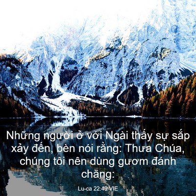 Picture 03 - Lu-ca 22:49 VIE - Những người ở với Ngài thấy sự - Bible Verse Picture