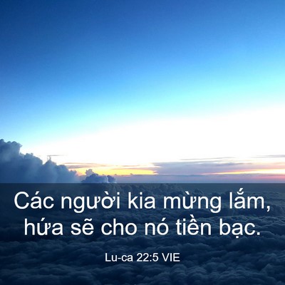Picture 03 - Lu-ca 22:5 VIE - Các người kia mừng lắm, hứa sẽ cho - Bible Verse Picture