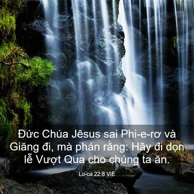 Picture 03 - Lu-ca 22:8 VIE - Đức Chúa Jêsus sai Phi-e-rơ và Giăng đi, - Bible Verse Picture