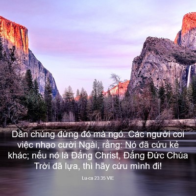 Picture 03 - Lu-ca 23:35 VIE - Dân chúng đứng đó mà ngó. Các người - Bible Verse Picture