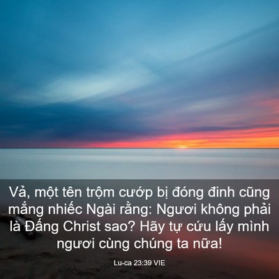 Picture 03 - Lu-ca 23:39 VIE - Vả, một tên trộm cướp bị đóng đinh - Bible Verse Picture