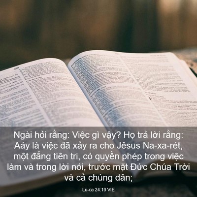 Picture 03 - Lu-ca 24:19 VIE - Ngài hỏi rằng: Việc gì vậy? Họ trả - Bible Verse Picture