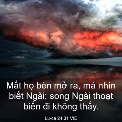 Picture 03 - Lu-ca 24:31 VIE - Mắt họ bèn mở ra, mà nhìn biết Ngài; - Bible Verse Picture