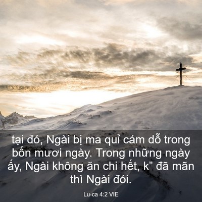 Picture 03 - Lu-ca 4:2 VIE - tại đó, Ngài bị ma quỉ cám dỗ trong - Bible Verse Picture