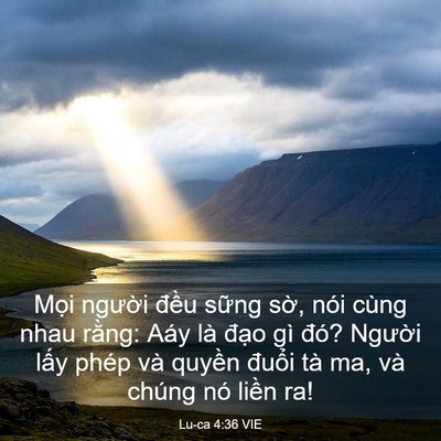 Picture 03 - Lu-ca 4:36 VIE - Mọi người đều sững sờ, nói cùng - Bible Verse Picture