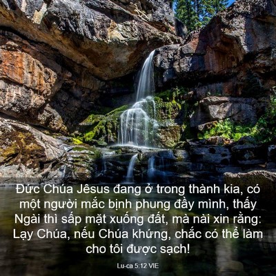 Picture 03 - Lu-ca 5:12 VIE - Đức Chúa Jêsus đang ở trong thành kia, - Bible Verse Picture