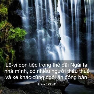 Picture 03 - Lu-ca 5:29 VIE - Lê-vi dọn tiệc trọng thể đãi Ngài - Bible Verse Picture