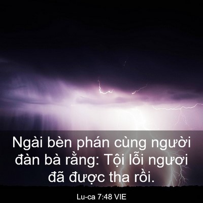 Picture 03 - Lu-ca 7:48 VIE - Ngài bèn phán cùng người đàn bà rằng: - Bible Verse Picture