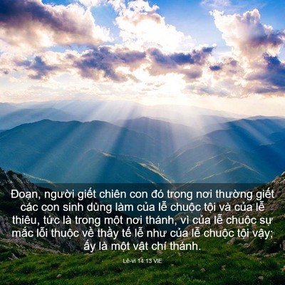 Picture 03 - Lê-vi 14:13 VIE - Đoạn, người giết chiên con đó trong - Bible Verse Picture