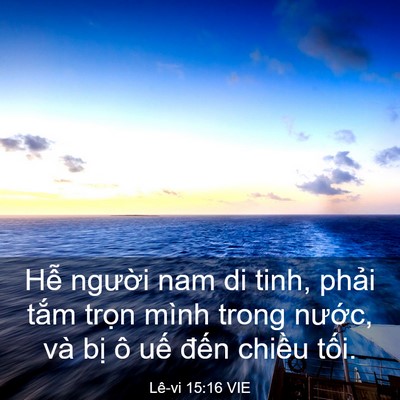 Picture 03 - Lê-vi 15:16 VIE - Hễ người nam di tinh, phải tắm trọn - Bible Verse Picture