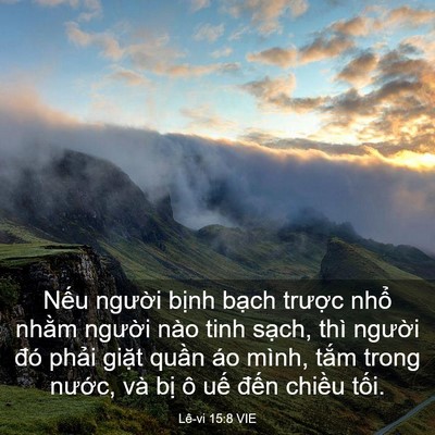 Picture 03 - Lê-vi 15:8 VIE - Nếu người bịnh bạch trược nhổ - Bible Verse Picture