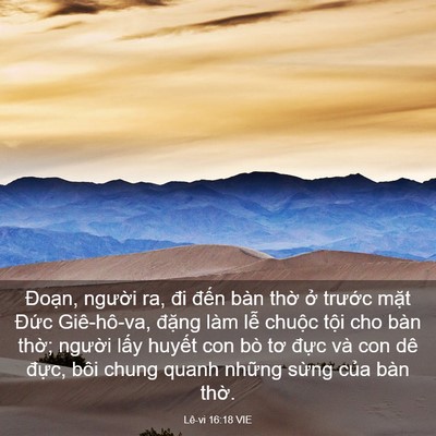 Picture 03 - Lê-vi 16:18 VIE - Đoạn, người ra, đi đến bàn thờ ở - Bible Verse Picture