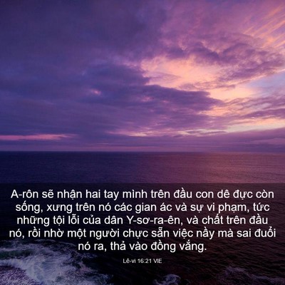 Picture 03 - Lê-vi 16:21 VIE - A-rôn sẽ nhận hai tay mình trên đầu con - Bible Verse Picture
