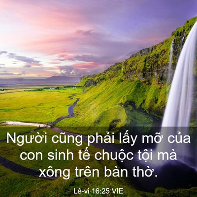 Picture 03 - Lê-vi 16:25 VIE - Người cũng phải lấy mỡ của con sinh - Bible Verse Picture