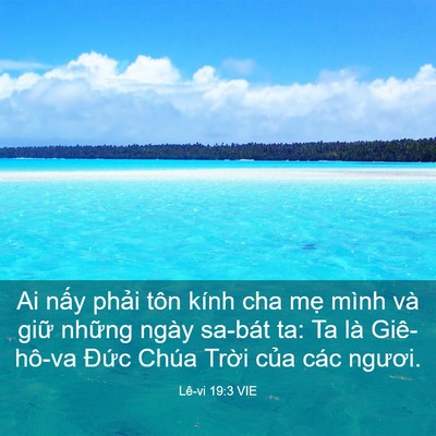 Picture 03 - Lê-vi 19:3 VIE - Ai nấy phải tôn kính cha mẹ mình và - Bible Verse Picture