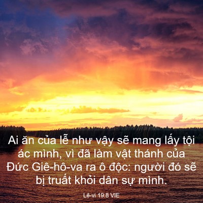 Picture 03 - Lê-vi 19:8 VIE - Ai ăn của lễ như vậy sẽ mang lấy - Bible Verse Picture