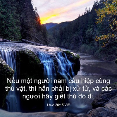 Picture 03 - Lê-vi 20:15 VIE - Nếu một người nam cấu hiệp cùng thú - Bible Verse Picture