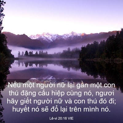 Picture 03 - Lê-vi 20:16 VIE - Nếu một người nữ lại gần một con - Bible Verse Picture