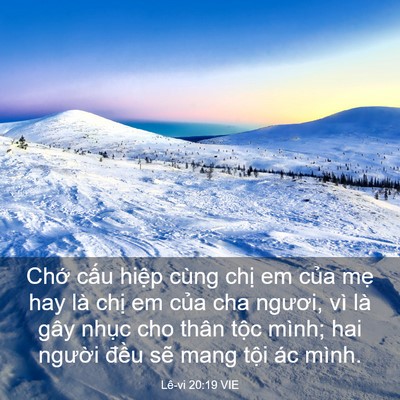 Picture 03 - Lê-vi 20:19 VIE - Chớ cấu hiệp cùng chị em của mẹ hay - Bible Verse Picture