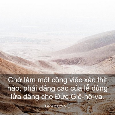 Picture 03 - Lê-vi 23:25 VIE - Chớ làm một công việc xác thịt nào; - Bible Verse Picture