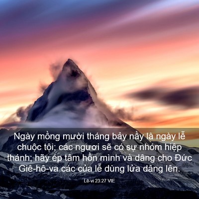 Picture 03 - Lê-vi 23:27 VIE - Ngày mồng mười tháng bảy nầy là ngày - Bible Verse Picture