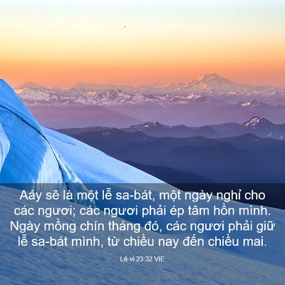 Picture 03 - Lê-vi 23:32 VIE - Aáy sẽ là một lễ sa-bát, một ngày - Bible Verse Picture