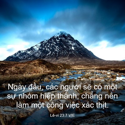 Picture 03 - Lê-vi 23:7 VIE - Ngày đầu, các ngươi sẽ có một sự - Bible Verse Picture