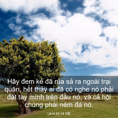 Picture 03 - Lê-vi 24:14 VIE - Hãy đem kẻ đã rủa sả ra ngoài trại - Bible Verse Picture